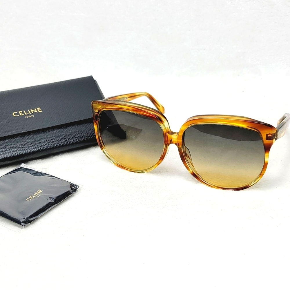 Celine 63mm Designer Tortoise Shell Sunglasses - Picture 4 of 7